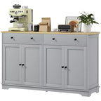Meuble buffet bahut avec rangement, Armoire de cuisine moderne avec 4 portes, 2 tiroirs et 2 étagères réglables, Meuble de bar à café