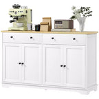 Meuble buffet bahut avec rangement, Armoire de cuisine moderne avec 4 portes, 2 tiroirs et 2 étagères réglables, Meuble de bar à café