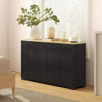 Meuble buffet bahut avec rangement, Armoire de cuisine moderne avec 4 portes, 2 tiroirs et 2 étagères réglables, Meuble de bar à café