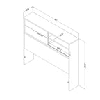 Tête de lit HomeStock pour enfant, lit double, en panneaux de particules stratifiés avec rangement