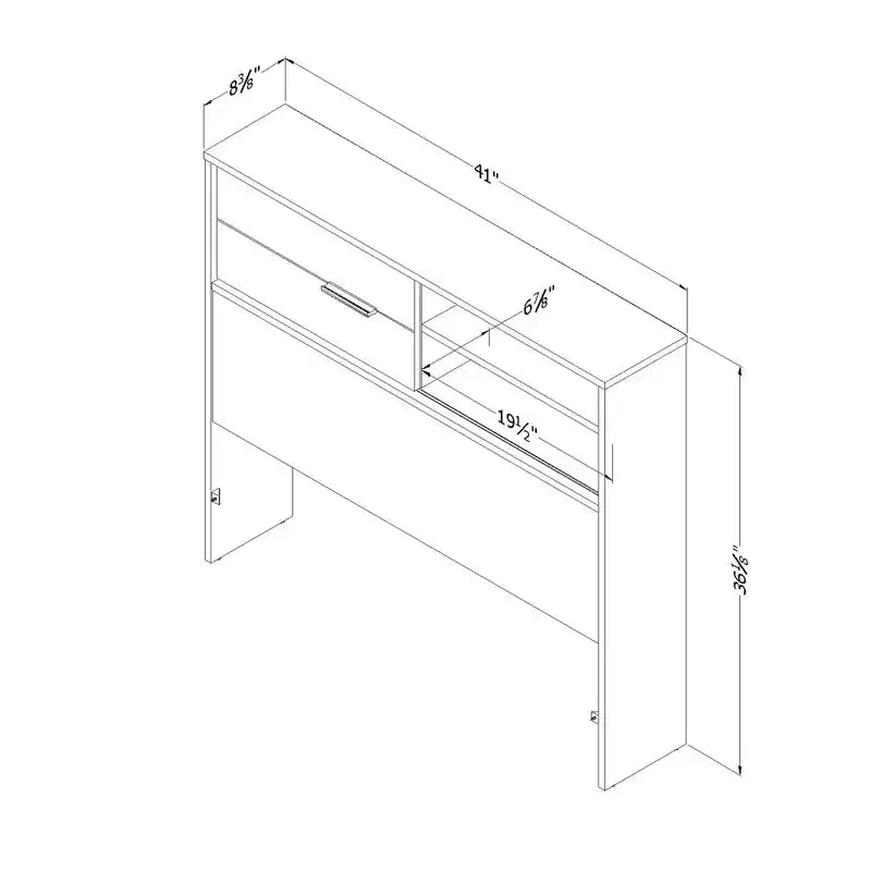 Tête de lit HomeStock pour enfant, lit double, en panneaux de particules stratifiés avec rangement