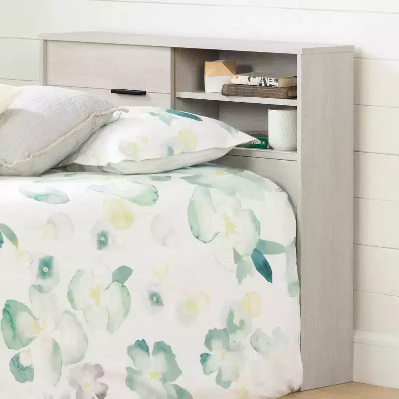 Tête de lit HomeStock pour enfant, lit double, en panneaux de particules stratifiés avec rangement