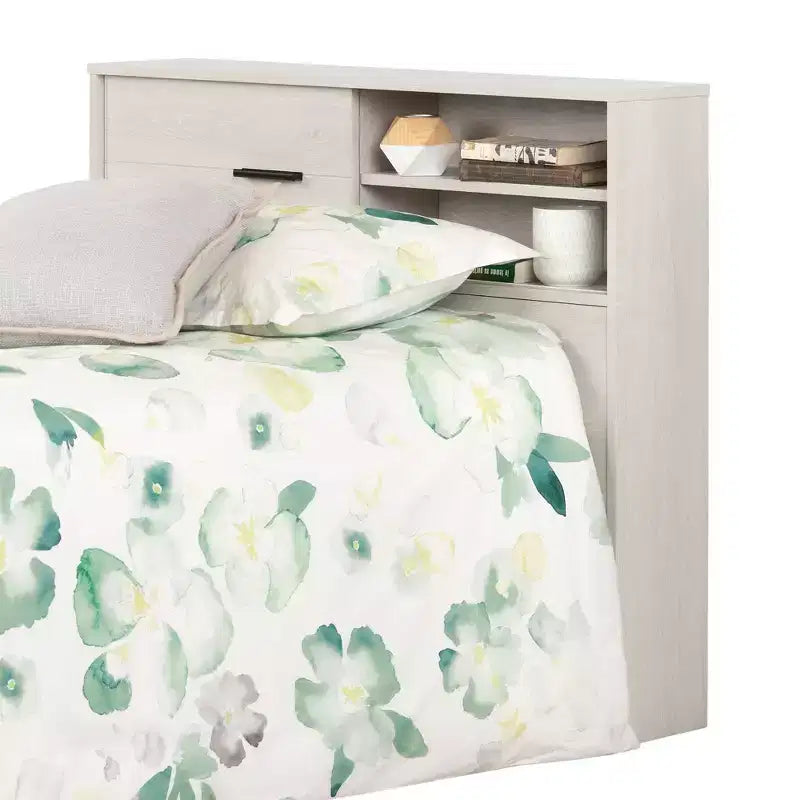 Tête de lit HomeStock pour enfant, lit double, en panneaux de particules stratifiés avec rangement