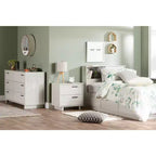 Tête de lit HomeStock pour enfant, lit double, en panneaux de particules stratifiés avec rangement