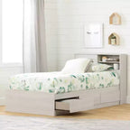 Tête de lit HomeStock pour enfant, lit double, en panneaux de particules stratifiés avec rangement