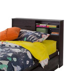 Tête de lit HomeStock pour enfant, lit double, en panneaux de particules stratifiés avec rangement