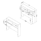 Tête de lit HomeStock pour enfant, lit double, en panneaux de particules stratifiés avec rangement