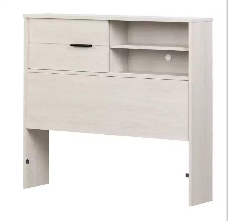 Tête de lit HomeStock pour enfant, lit double, en panneaux de particules stratifiés avec rangement
