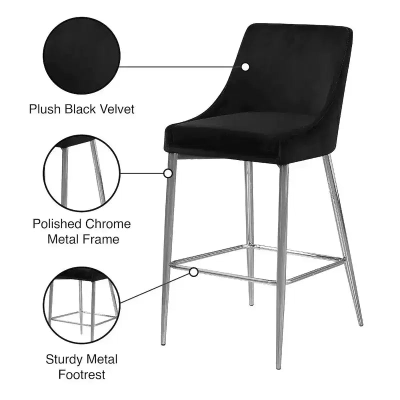 Tabouret en velours noir
