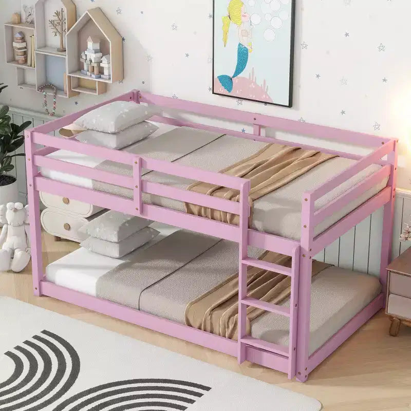 Lit superposé en bois massif, avec échelle, plates-formes supérieure et inférieure dotées de lattes renforcées Roses