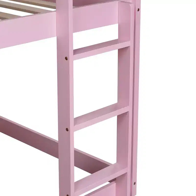 Lit superposé en bois massif, avec échelle, plates-formes supérieure et inférieure dotées de lattes renforcées Roses