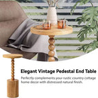 Table Martini ronde à pied pour salons, chambres et petits espaces, pour poser des boissons, des plantes, des lampes ou des objets décoratifs, marron