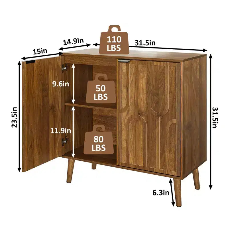 Meuble de rangement pour trombones avec 2 portes, tablette ajustable – 31,50 po