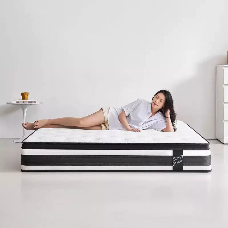 Matelas hybride à ressorts ensachés individuels en mousse à mémoire de forme Certipur-US avec housse respirante, 30,5 cm, très grand lit