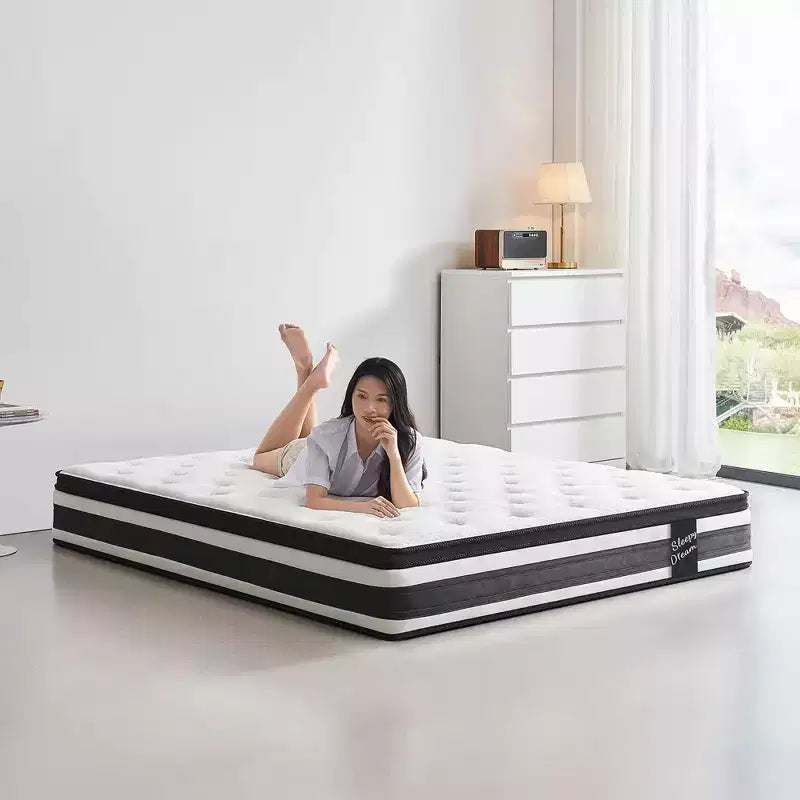 Matelas hybride à ressorts ensachés individuels en mousse à mémoire de forme Certipur-US avec housse respirante, 30,5 cm, très grand lit
