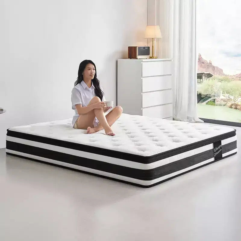 Matelas hybride à ressorts ensachés individuels en mousse à mémoire de forme Certipur-US avec housse respirante, 30,5 cm, très grand lit