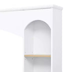 Meuble TV 91 avec console média, centre de divertissement arqué, meuble TV avec étagère, grain de bois pour TV jusqu'à 70 pouces