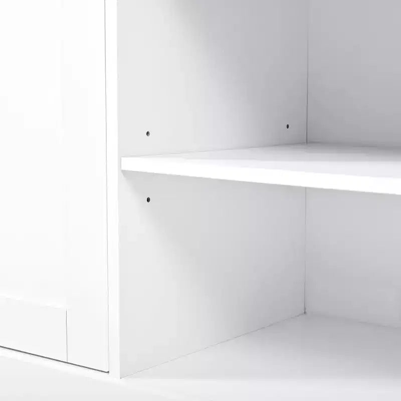 Meuble TV 91 avec console média, centre de divertissement arqué, meuble TV avec étagère, grain de bois pour TV jusqu'à 70 pouces