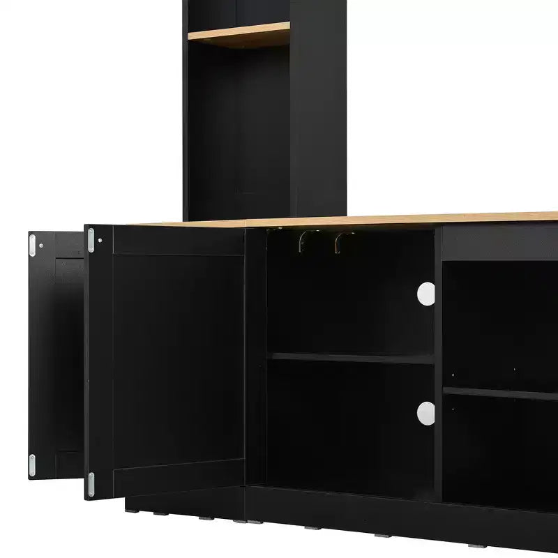 Meuble TV 91 avec console média, centre de divertissement arqué, meuble TV avec étagère, grain de bois pour TV jusqu'à 70 pouces
