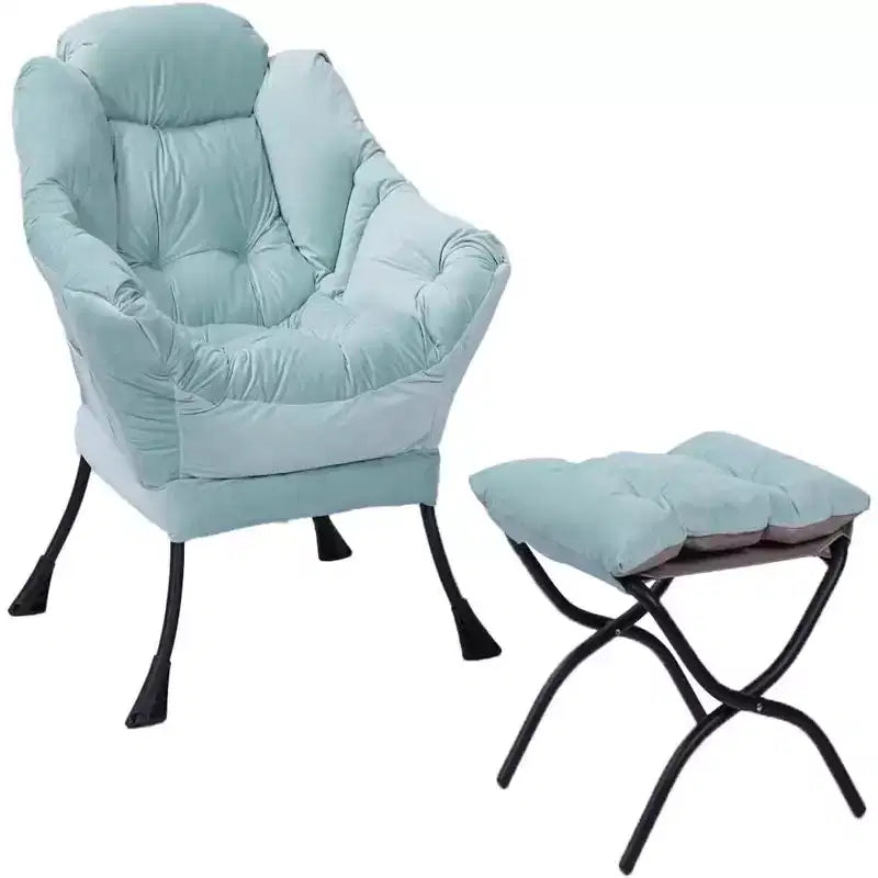 Fauteuil de relaxation COZONY avec pouf, chaise d'appoint moderne avec repose-pieds et poche latérale pour salon, chambre, dortoir, bureau