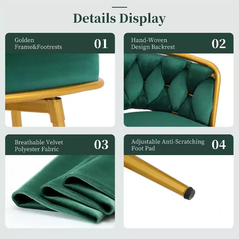 TUYOHW Tabourets de Bar pivotants 31,5 pouces, Base en métal doré de Luxe avec Dossier tressé à la Main, Capacité 286lbs