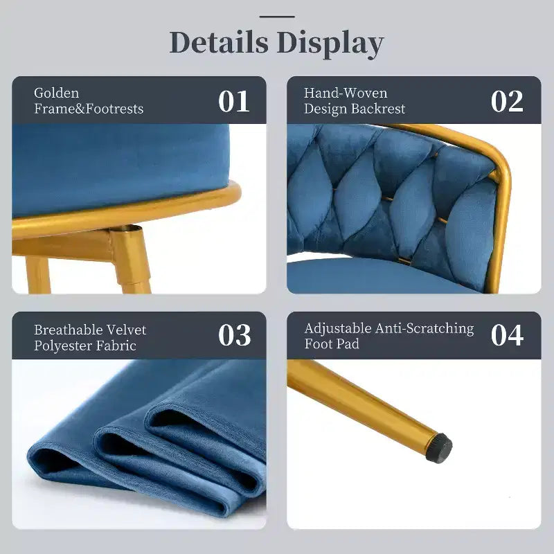 TUYOHW Tabourets de Bar pivotants 31,5 pouces, Base en métal doré de Luxe avec Dossier tressé à la Main, Capacité 286lbs
