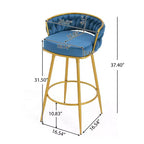 TUYOHW Tabourets de Bar pivotants 31,5 pouces, Base en métal doré de Luxe avec Dossier tressé à la Main, Capacité 286lbs