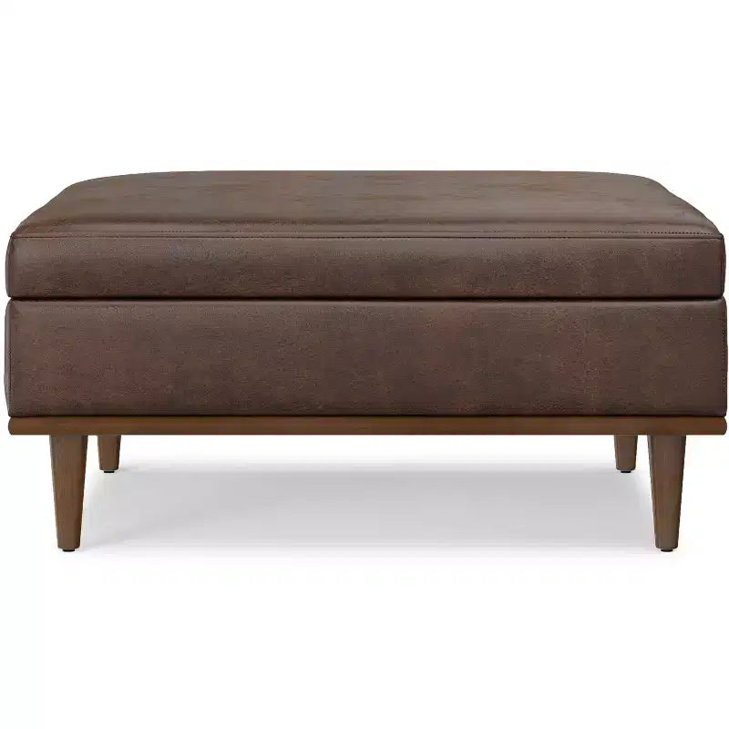 Ottoman table carrée contemporaine de style transitoire de 38 po de large