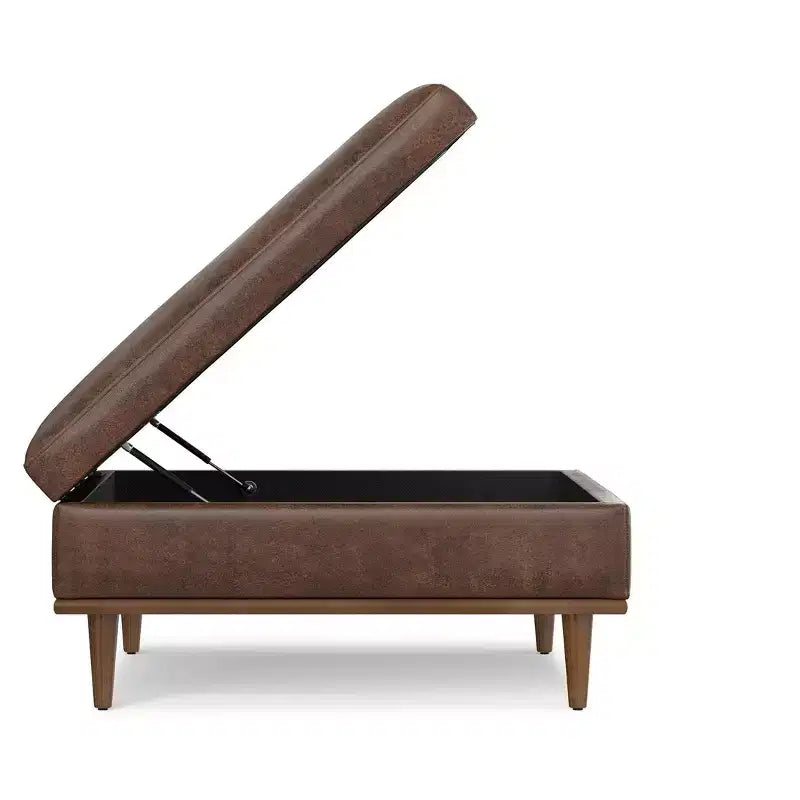 Ottoman table carrée contemporaine de style transitoire de 38 po de large