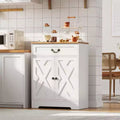 Armoire - Buffet de cuisine/Bahut de rangement avec 2 portes, tiroir et étagère réglable, Armoire blanche pour cuisine, salon