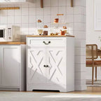 Armoire - Buffet de cuisine/Bahut de rangement avec 2 portes, tiroir et étagère réglable, Armoire blanche pour cuisine, salon