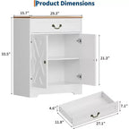 Armoire - Buffet de cuisine/Bahut de rangement avec 2 portes, tiroir et étagère réglable, Armoire blanche pour cuisine, salon