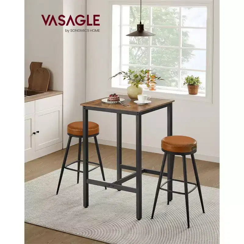 Table de bar, petite table de salle à manger haute de cuisine, cadre métallique robuste, pour espaces restreints, facile à assembler