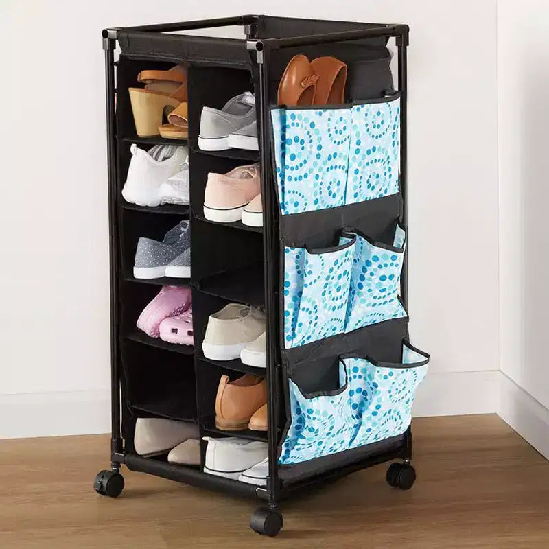 Rangement à chaussures roulant avec casiers en tissu - Le temps des cerises