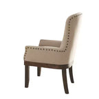 Fauteuil de salle à manger Landon Arm - Salvage Brown -: Rembourrage en lin, Clous décoratifs, Cadre en bois