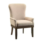 Fauteuil de salle à manger Landon Arm - Salvage Brown -: Rembourrage en lin, Clous décoratifs, Cadre en bois