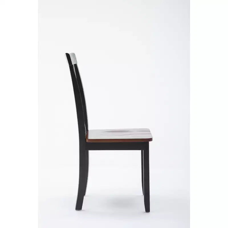 Chaises de salle à manger Bloomington noires et cerise - : bois d'hévéa massif, sans accoudoirs, capacité de 136 kg, dossier à lattes