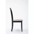 Chaises de salle à manger Bloomington noires et cerise - : bois d'hévéa massif, sans accoudoirs, capacité de 136 kg, dossier à lattes