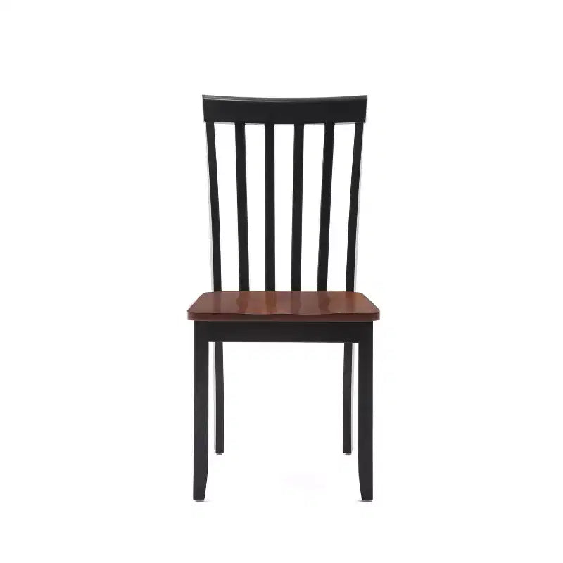 Chaises de salle à manger Bloomington noires et cerise - : bois d'hévéa massif, sans accoudoirs, capacité de 136 kg, dossier à lattes