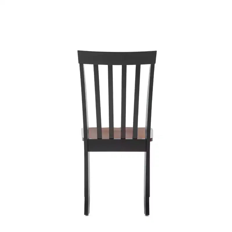 Chaises de salle à manger Bloomington noires et cerise - : bois d'hévéa massif, sans accoudoirs, capacité de 136 kg, dossier à lattes