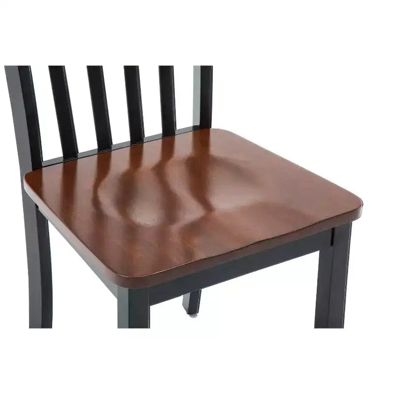 Chaises de salle à manger Bloomington noires et cerise - : bois d'hévéa massif, sans accoudoirs, capacité de 136 kg, dossier à lattes
