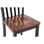 Chaises de salle à manger Bloomington noires et cerise - : bois d'hévéa massif, sans accoudoirs, capacité de 136 kg, dossier à lattes
