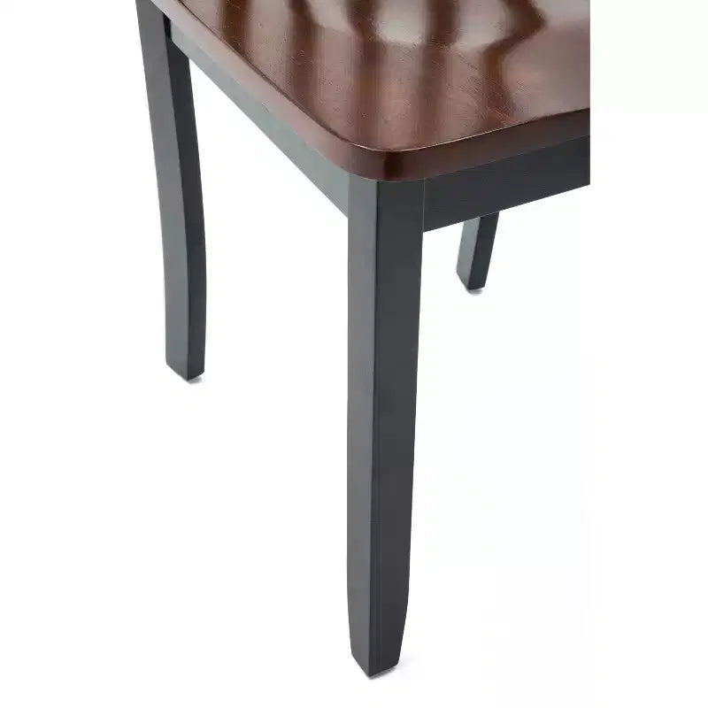 Chaises de salle à manger Bloomington noires et cerise - : bois d'hévéa massif, sans accoudoirs, capacité de 136 kg, dossier à lattes