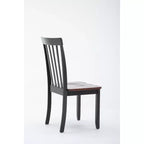 Chaises de salle à manger Bloomington noires et cerise - : bois d'hévéa massif, sans accoudoirs, capacité de 136 kg, dossier à lattes