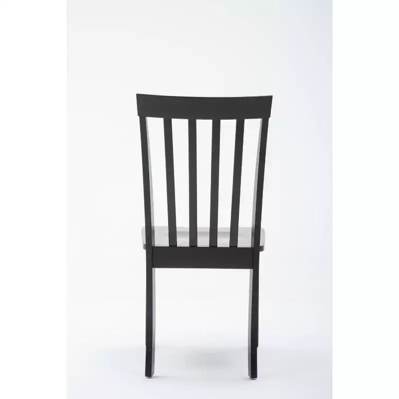 Chaises de salle à manger Bloomington noires et cerise - : bois d'hévéa massif, sans accoudoirs, capacité de 136 kg, dossier à lattes