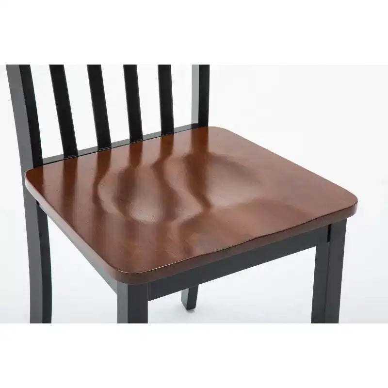 Chaises de salle à manger Bloomington noires et cerise - : bois d'hévéa massif, sans accoudoirs, capacité de 136 kg, dossier à lattes