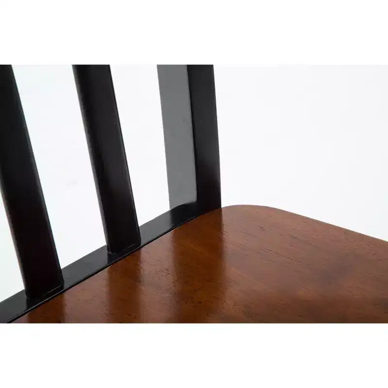 Chaises de salle à manger Bloomington noires et cerise - : bois d'hévéa massif, sans accoudoirs, capacité de 136 kg, dossier à lattes