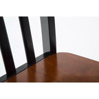 Chaises de salle à manger Bloomington noires et cerise - : bois d'hévéa massif, sans accoudoirs, capacité de 136 kg, dossier à lattes