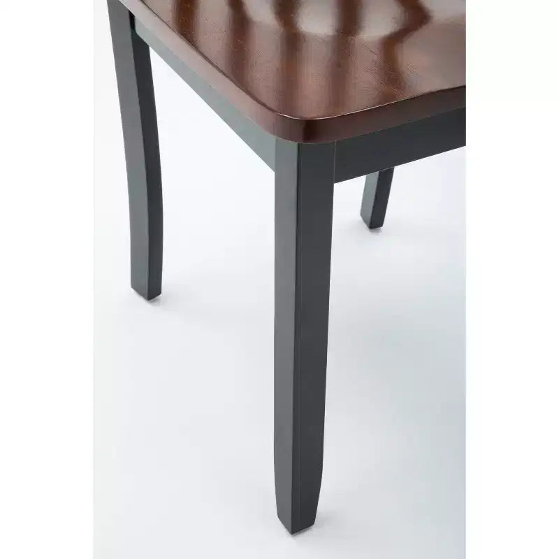 Chaises de salle à manger Bloomington noires et cerise - : bois d'hévéa massif, sans accoudoirs, capacité de 136 kg, dossier à lattes