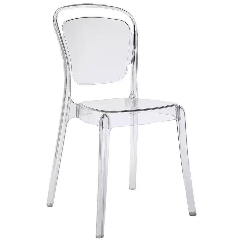 Chaise de salle à manger transparente -: Polycarbonate, nettoyer les taches/essuyer, aucun assemblage requis, capacité de 150 kg